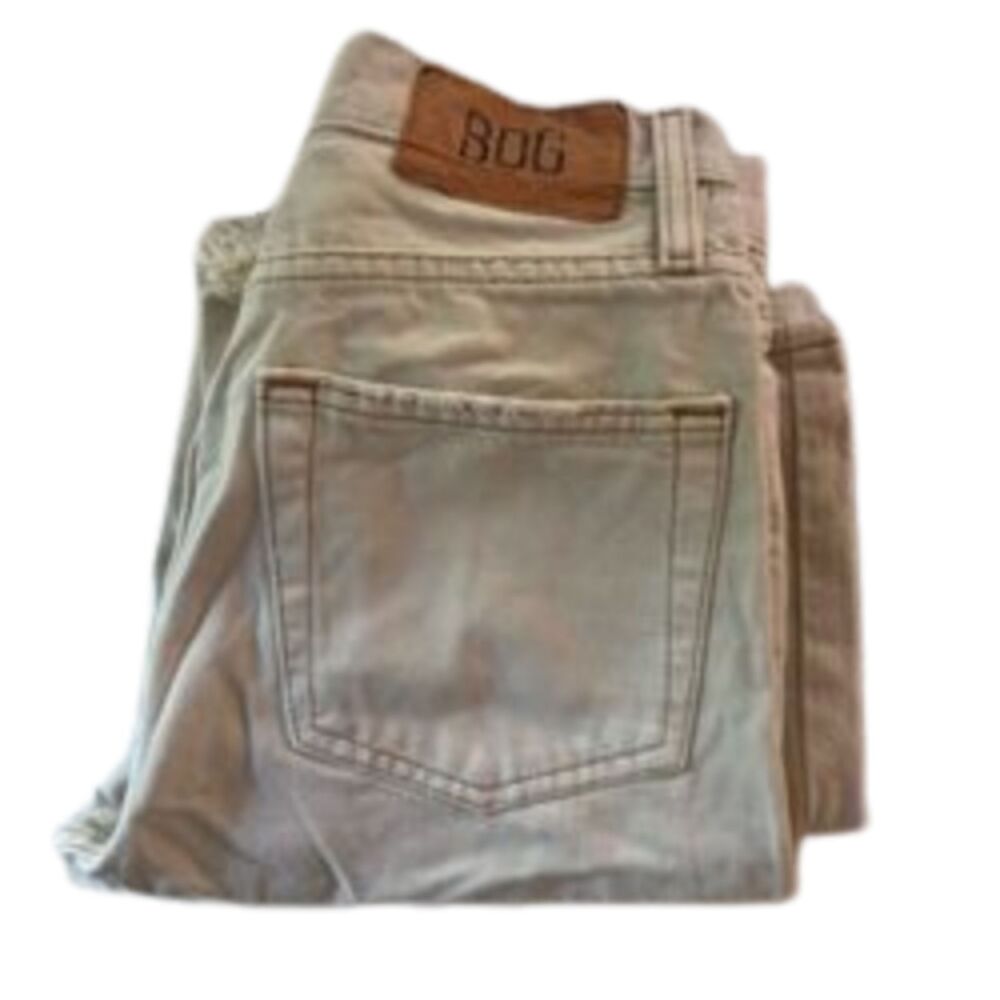 BDG Cowboy Jean 24 Urban Outfitters Off-White Straight Leg Distressed Hem